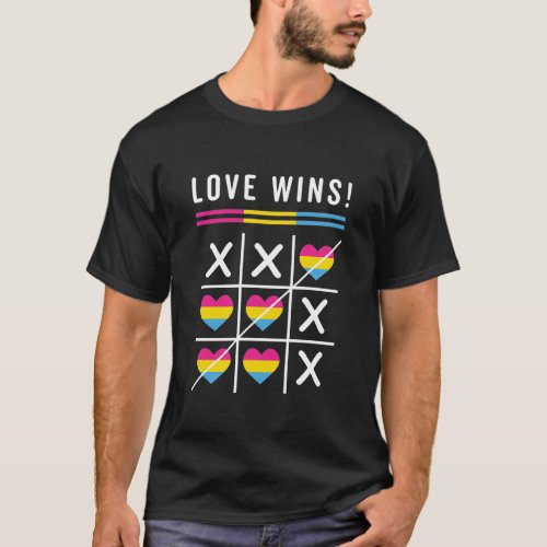 Tic Tac Toe Love Wins LGBTQ Pansexual Pride T_Shirt