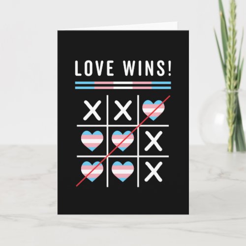 Tic Tac Toe Love Wins LGBTQ Transgender Pride Card