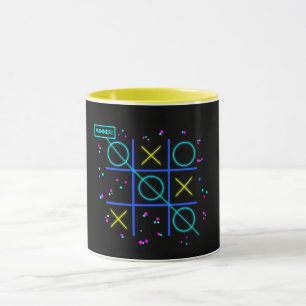 Tic Tac Toe Neon Retro Winner Glow Gamer Arcade Mug