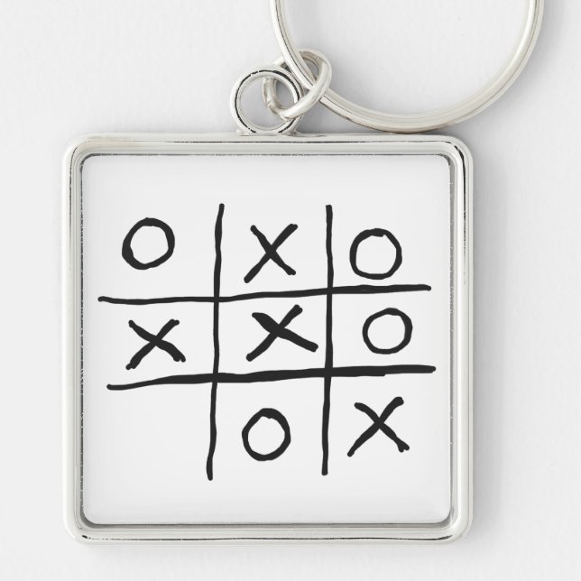 Tic Tac Toe Noughts and Crosses Keychain (Front)