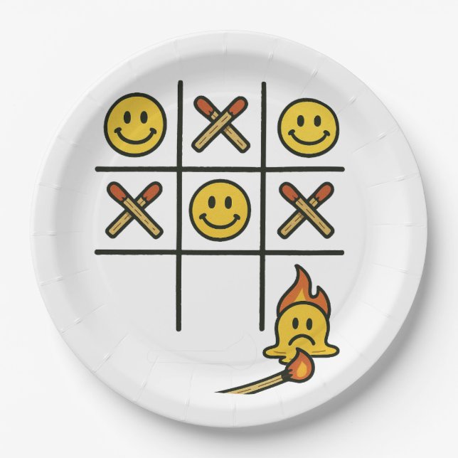 Tic Tac Toe  Paper Plates (Front)