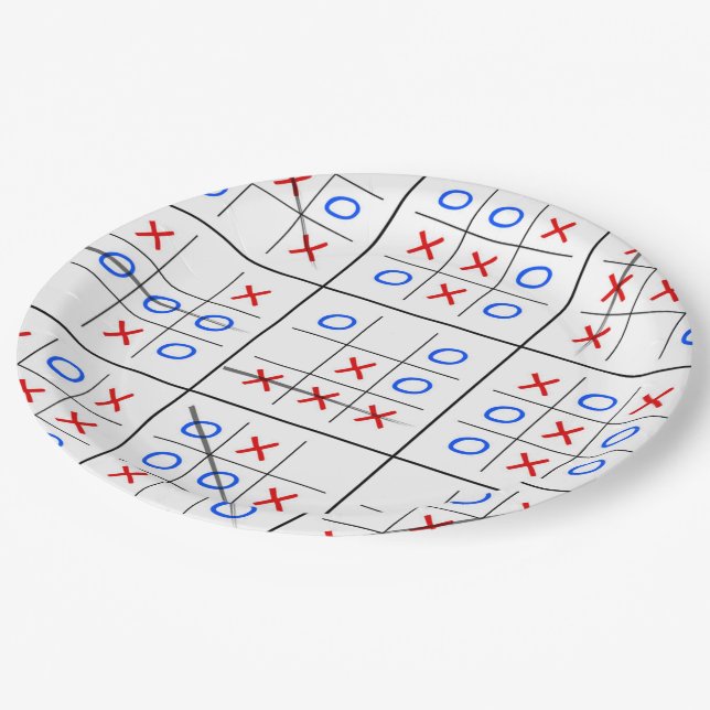 Tic tac toe pattern paper plates (Angled)