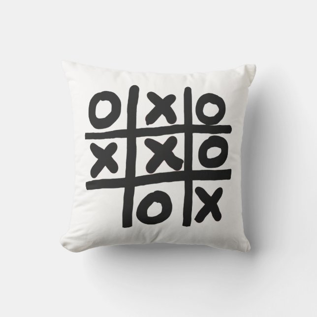 Tic Tac Toe Throw Pillow (Front)