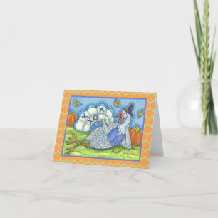 TIC TAC TOE TURKEY THANKSGIVING GREETING CARD Blnk