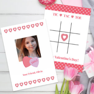 Tic Tac Toe Valentine Photo Classroom Card