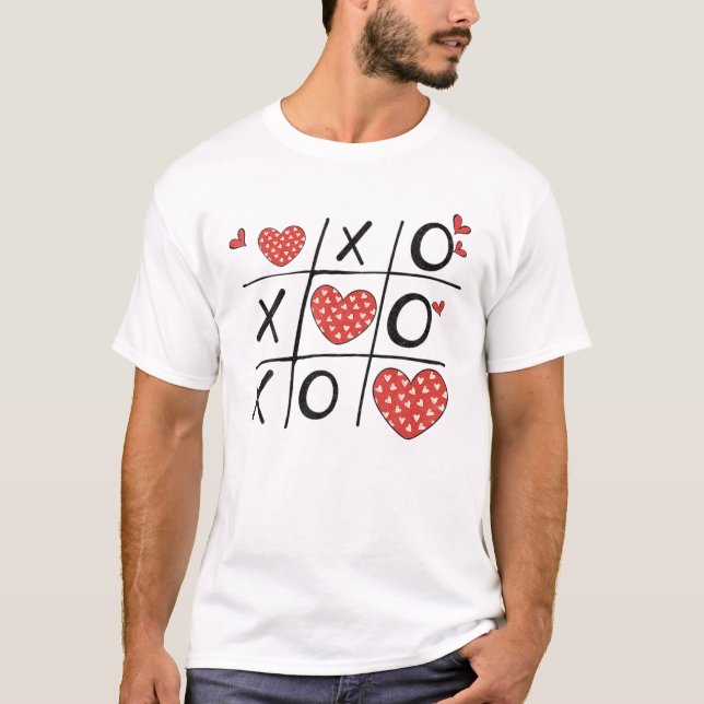 Tic-Tac-Toe XOXO Valentines Day Heart Gifts Womens T-Shirt (Front)