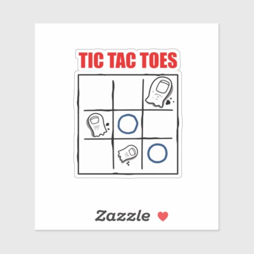 Tic Tac Toes Funny Toe Pun Vinyl Sticker