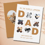 Tic Tac Totally Amazing Dad Father's Day  Holiday Card<br><div class="desc">An amazing Father's Day card for your amazing Dad! This card features a simple and fun photo template in a tic tac toe pattern to highlight your favorite photos together! This unique card features a playful tic tac toe board with a photo template that captures cherished memories, making it a...</div>