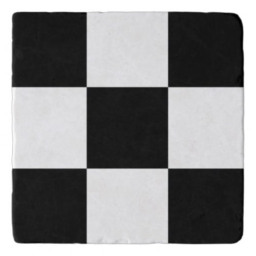 Tic Tack Toe Checkerboard Check Black White Tile Trivet