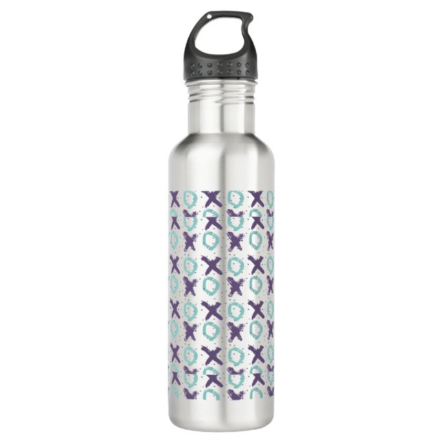 Tic Tack Toe Stainless Steel Water Bottle (Front)