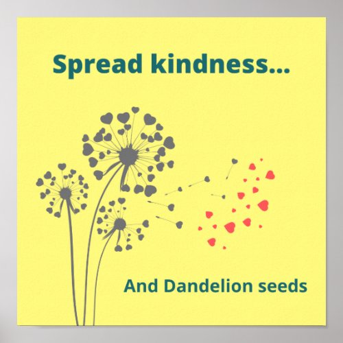 Ticcing Transman Spread Kindness w Dandelions Poster