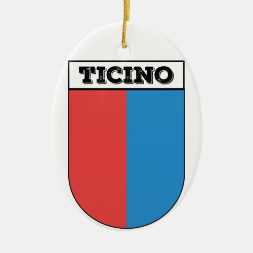 Ticino Coat of Arms Cantons of Switzerland  Ceramic Ornament