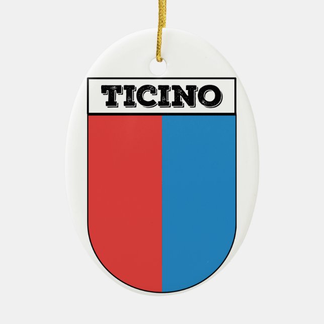 Ticino, Coat of Arms. Cantons of Switzerland  Ceramic Ornament (Front)