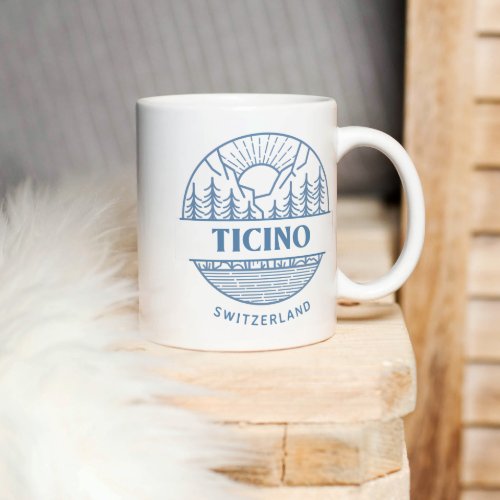 Ticino Switzerland  Minimalistic Landscape Mug