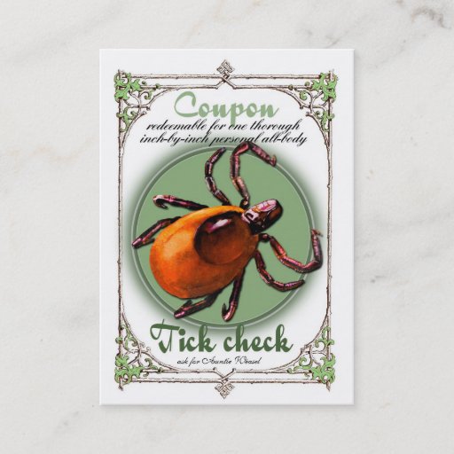 Customizable Tick Check Coupon, business card size