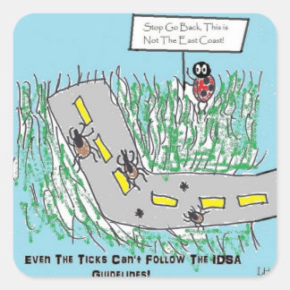 Tick Humor slamming IDSA Lyme Disease Guidelines Square Sticker