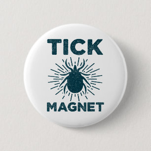 Tick Magnet Shirt Funny Camping And Hiking Bug Shi Button