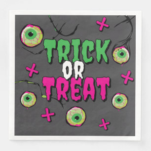 Tick or Treat! Funky Scary Cute Spooky Zombie Paper Dinner Napkins