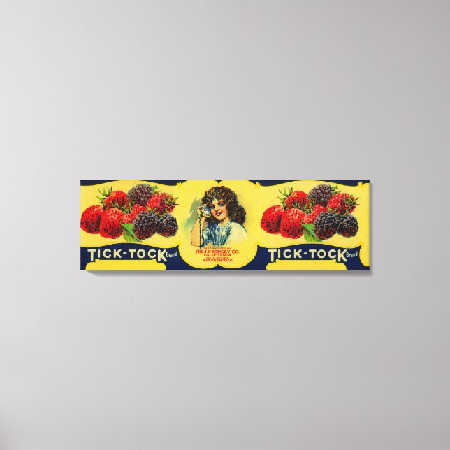Tick Tock Berry Label Canvas Print (Front)
