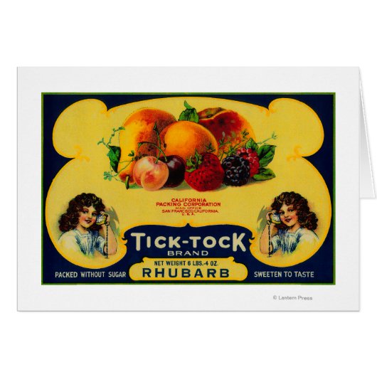 Tick Tock Rhubarb Label Cards (Front Horizontal)