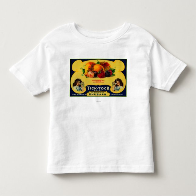 Tick Tock Rhubarb Label Toddler T-shirt (Front)