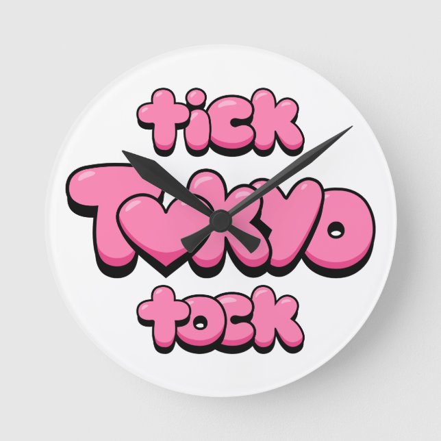 Tick Tock Tokyo O'clock Round Clock (Front)