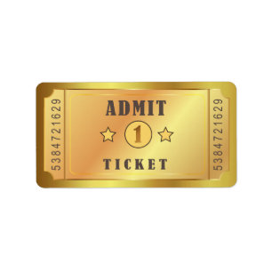 Ticket Admit One Birthday Party Birthday Bridal Label