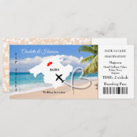 New York Boarding Pass Ticket Wedding Invitation