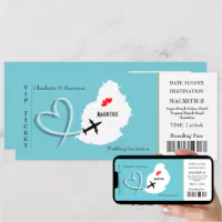 New York Boarding Pass Ticket Wedding Invitation