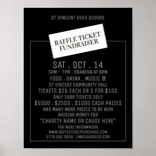 Ticket Design Raffle Ticket Fundraiser Event Poster