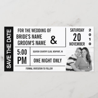 Ticket Design Save the Date Photo Card