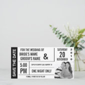 Ticket Design Save the Date Photo Card (Standing Front)