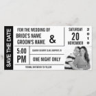 Ticket Design Save the Date Photo Card