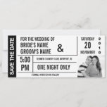 Ticket Design Save The Date Photo Cards at Zazzle