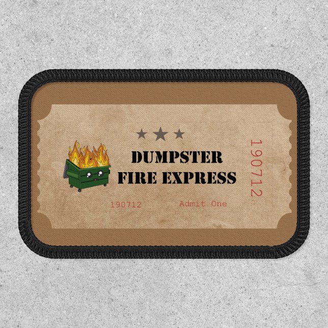 Ticket for Dumpster Fire Express Morale Patch (Front)