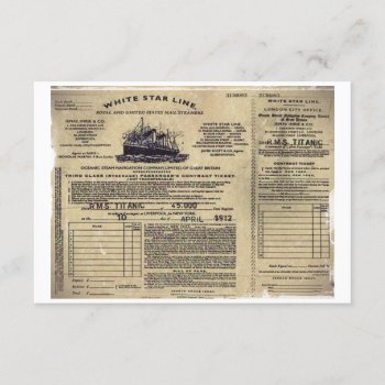 Ticket For Rms Titanic 1912 Invitation by hermoines at Zazzle