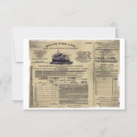 Ticket for RMS Titanic 1912 Invitation | Zazzle
