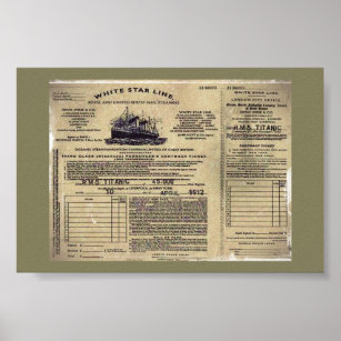 Titanic White Star Line Boarding Pass - Add Text Luggage Tag