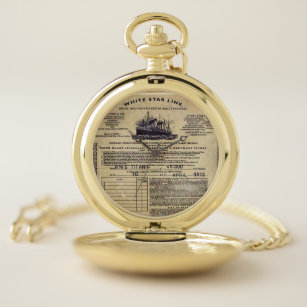 Ticket for RMS Titanic Pocket Watch