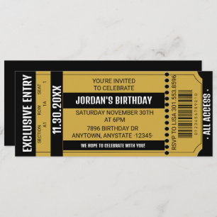 Ticket Party Invitation Event Invitations