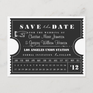 Ticket Punch Card Save the Date