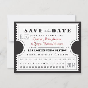 Ticket Punch Card Save the Date