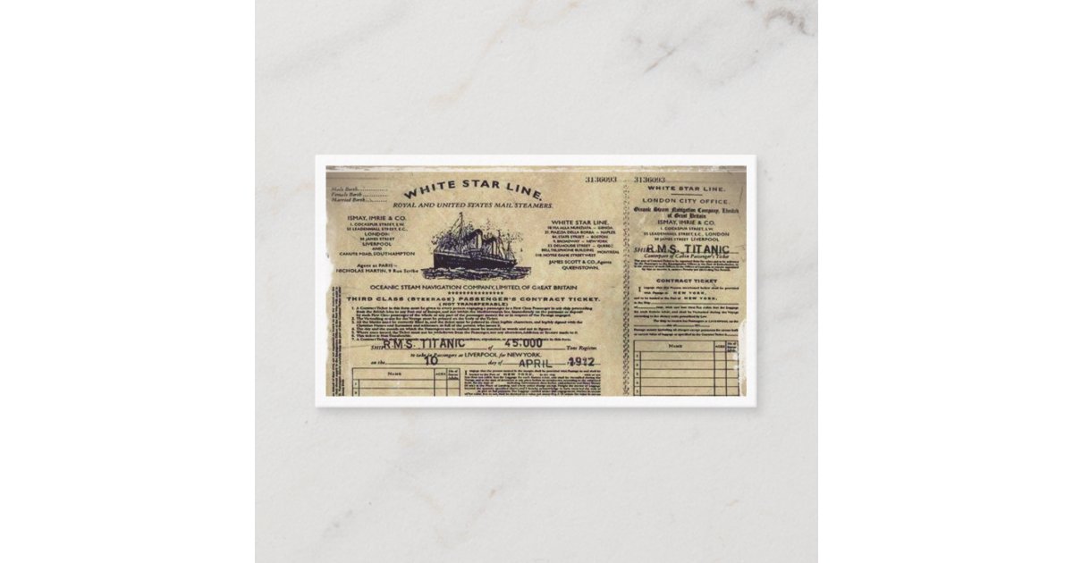 Ticket RMS Titanic 1912