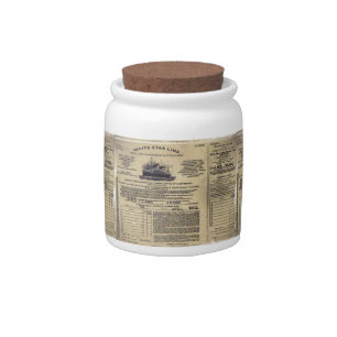Ticket RMS Titanic 1912 Candy Jar