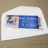 Ticket Save The Date Magnets With Envelopes (Front)