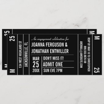 Ticket Stub Party Invitation | Zazzle