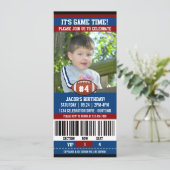 Ticket Style Football Theme Birthday Party Invitation (Standing Front)