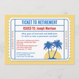 Ticket Style Retirement Invitation