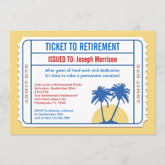 Ticket Style Retirement Invitation