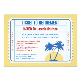 Ticket Style Retirement Invitation